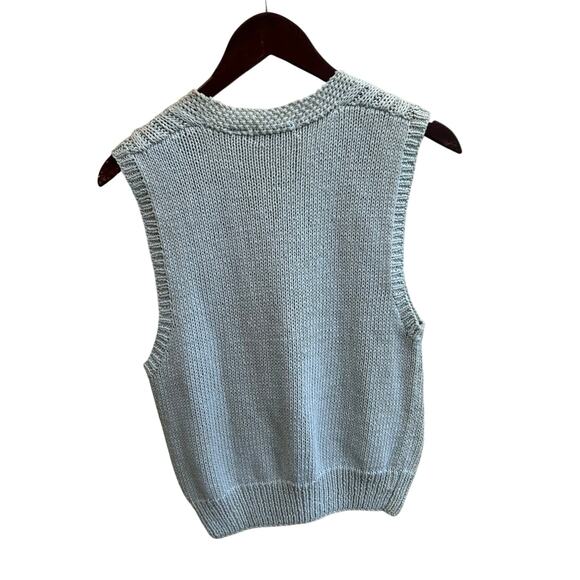 NWT Vintage Deadstock Cable Knit Sweater Vest Light Blue Size Small - Picture 2 of 4